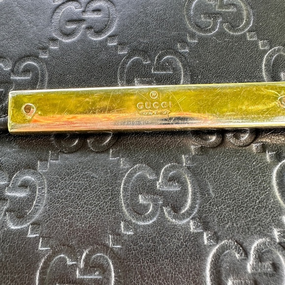 Gucci Guccima Embossed Black Leather Bifold Wallet Auntentic - Picture 3 of 12